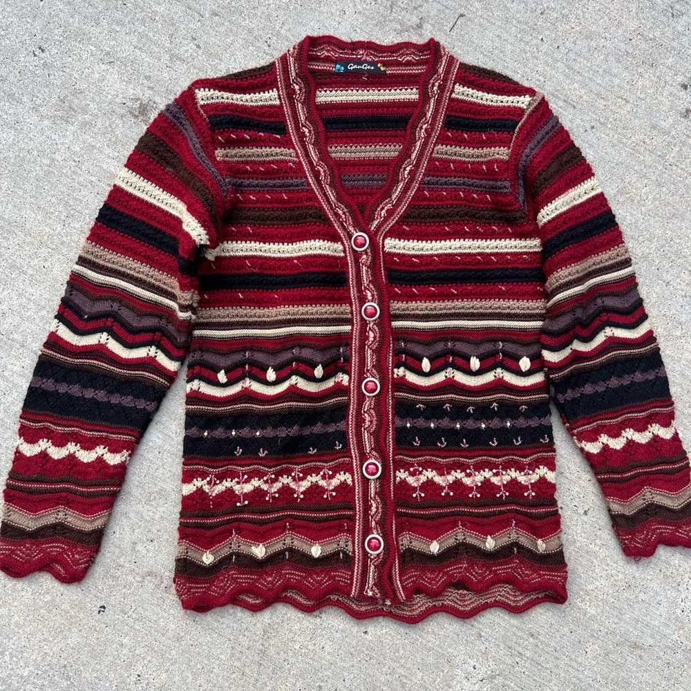 Striped Multicolor Cardigan Sweater